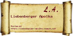 Liebenberger Apolka névjegykártya